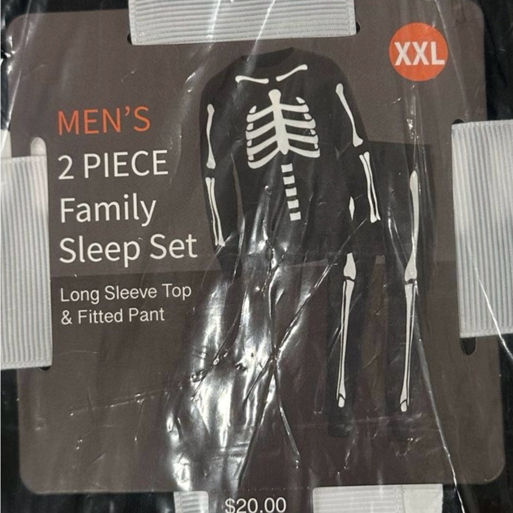Men’s 2 Piece Skeleton Sleep Set 💀 XXL Long Sleeve Top & Pants